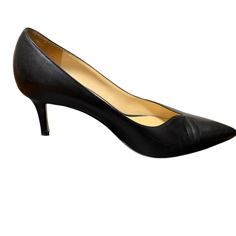 M. Gemi Black Pointed Leather Flats - Picture 3 of 4